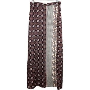 Daniel Rainn Boho Faux Wrap Patterned Maxi Skirt Size Medium